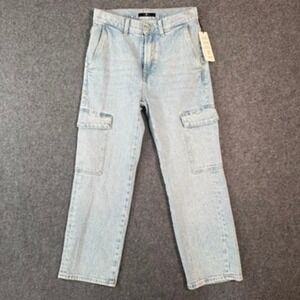 7 For All Mankind Cargo Logan Jeans Light Wash Airwave Denim Women's Size 25 NWT